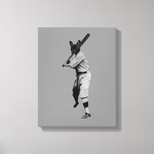 Baseball Dog Canvas Afdruk (Voorkant)
