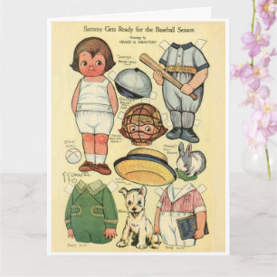 Baseball ⚾ Dolly Dingle Reproduction Paper Doll Kaart