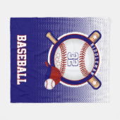 Baseball - Donkerblauw en rood - DIY-tekst Fleece Deken (Voorkant (Horizontaal))