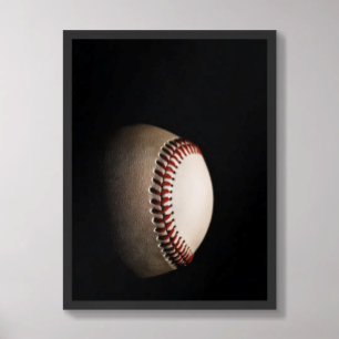 Baseball Donkere Textuur Minimalistisch Poster