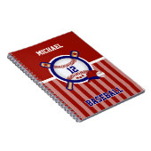 Baseball ⚾ doorbreken - Rood, wit en blauw noot Notitieboek (Rechterzijde)