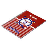 Baseball ⚾ doorbreken - Rood, wit en blauw noot Notitieboek (Linkerzijde)