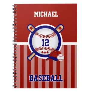 Baseball ⚾ doorbreken - Rood, wit en blauw noot Notitieboek