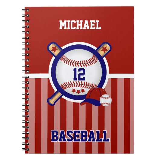 Baseball ⚾ doorbreken - Rood, wit en blauw noot Notitieboek (Voorkant)