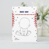 Baseball Draw baby baby shower spel Kaart (Staand voorkant)