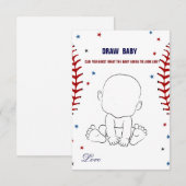Baseball Draw baby baby shower spel Kaart (Voorkant / Achterkant)