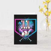 Baseball Drip 11e Verjaardag Home Bord Boy Youth 1 Kaart (Gele Bloem)