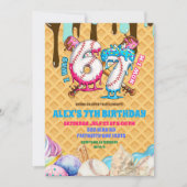 Baseball Drip 67 boy Birthday Party Invitation Kaart (Voorkant)