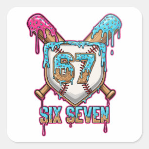 Baseball Drip 67 Meme — Speler 6-7 / Zes Zeven Vierkante Sticker