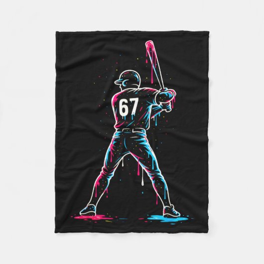 Baseball Drip 6 7 Number 67 Six Seven Meme Mens Bo Fleece Deken (Voorkant)