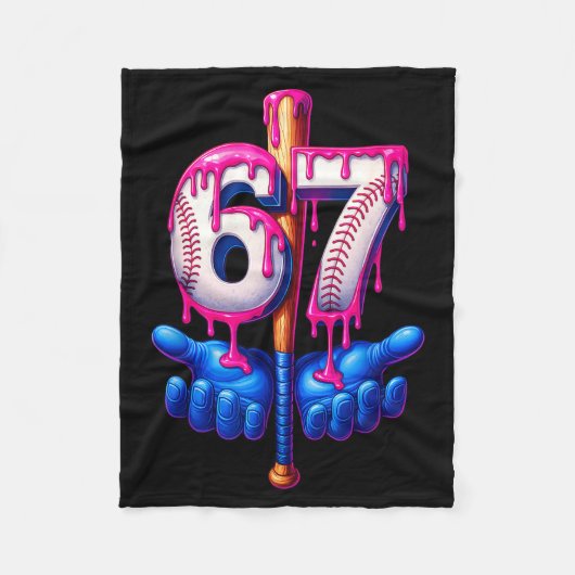 Baseball Drip 6 7 Number 67 Six Seven Meme Mens Bo Fleece Deken (Voorkant)