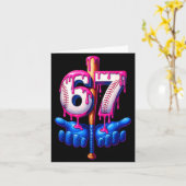 Baseball Drip 6 7 Number 67 Six Seven Meme Mens Bo Kaart (Gele Bloem)
