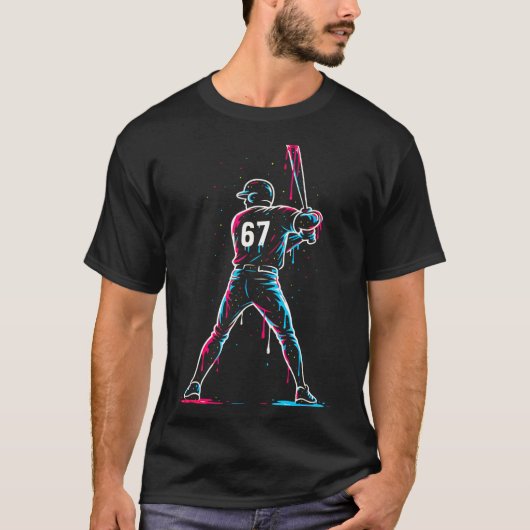Baseball Drip 6 7 Number 67 Six Seven Meme Mens Bo T-shirt (Voorkant)