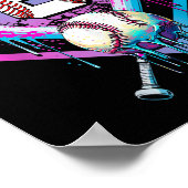 Baseball Drip 8e Verjaardag Home Bord Boys Youth 8 Poster (Hoek)