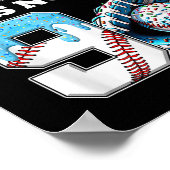 Baseball Drip 9e Verjaardag Party Boy Sport Fan 9  Poster (Hoek)