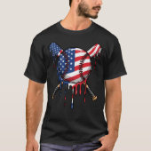 Baseball Drip Amerikaanse Vlag | Drip Baseball Spo T-shirt (Voorkant)