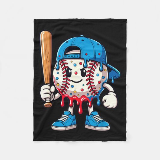 Baseball Drip Baseball Life Style 101 Apparel Yout Fleece Deken (Voorkant)