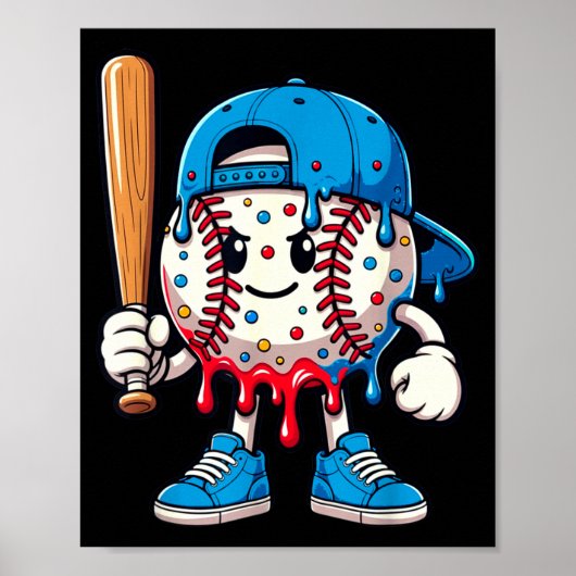 Baseball Drip Baseball Life Style 101 Apparel Yout Poster (Voorkant)