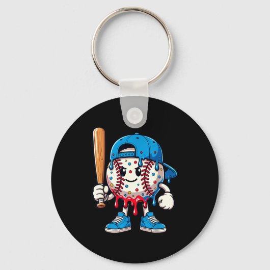 Baseball Drip Baseball Life Style 101 Apparel Yout Sleutelhanger (Voorkant)