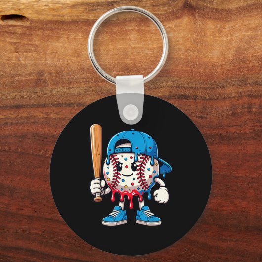 Baseball Drip Baseball Life Style 101 Apparel Yout Sleutelhanger (Voorkant)