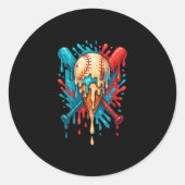 Baseball Drip Baseball Lifestyle 101 Jongens Ic Ronde Sticker (Voorkant)