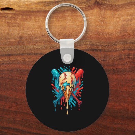 Baseball Drip Baseball Lifestyle 101 Jongens Ic Sleutelhanger (Voorkant)