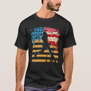 Baseball Drip Bat Boys Ice Cream Amerikaanse Vlag T-shirt