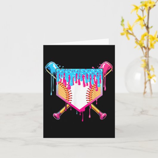 Baseball Drip Boy Ice Cream Sprinkle Youth Basebal Kaart (Gele Bloem)