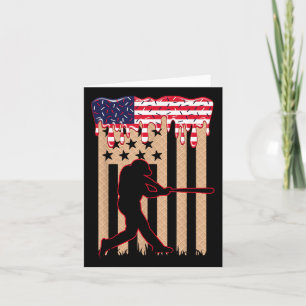 Baseball Drip Boys Dripping Ice Cream 4th July Ame Kaart