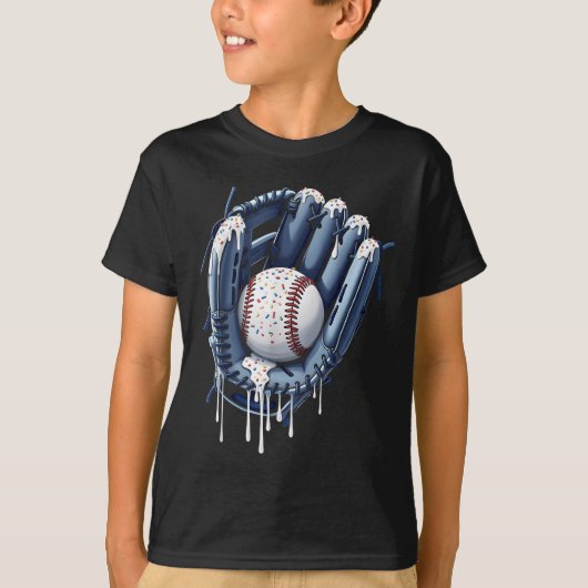 Baseball Drip Boys Glove Ice Cream Drip Jeugdsport T-shirt (Voorkant)