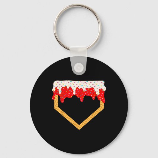 Baseball Drip Boys Home Bord Ice Cream Sprinkles Sleutelhanger (Voorkant)