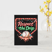 Baseball Drip Boys Ice Cream Christmas Youth Respe Kaart (Gele Bloem)