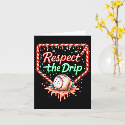 Baseball Drip Boys Ice Cream Christmas Youth Respe Kaart (Gele Bloem)