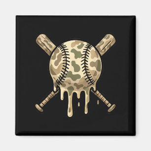 Baseball Drip Camo Baseball Bats Boys Sports Cool Magneet