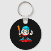 Baseball Drip For Boys Ice Cream Drip Baseball  Sleutelhanger (Voorkant)