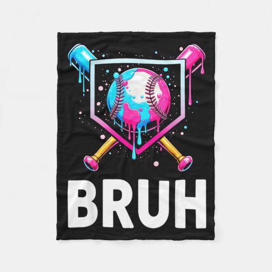 Baseball Drip Funny Bruh Ice Cream Dripng Matching Fleece Deken (Voorkant)