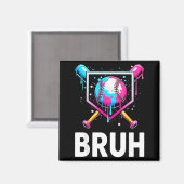 Baseball Drip Funny Bruh Ice Cream Dripng Matching Magneet (Voorkant / Achterkant)