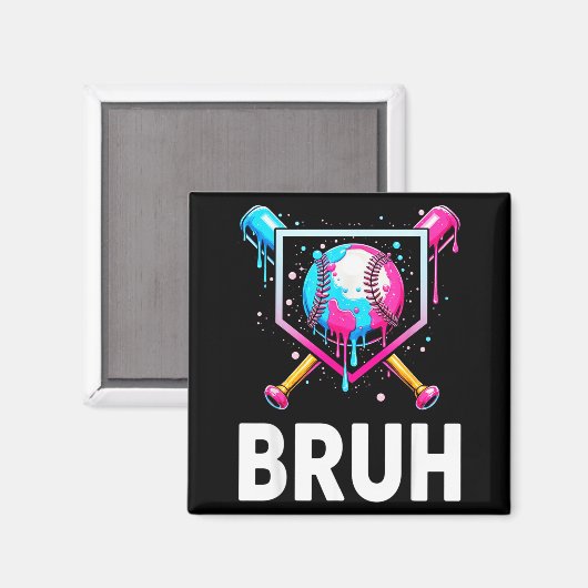 Baseball Drip Funny Bruh Ice Cream Dripng Matching Magneet (Voorkant / Achterkant)