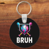 Baseball Drip Funny Bruh Ice Cream Dripng Matching Sleutelhanger (Voorkant)