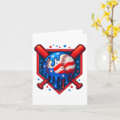 Baseball Drip Ice Cream 4 juli Vlag van de Verenig Kaart (Gele Bloem)