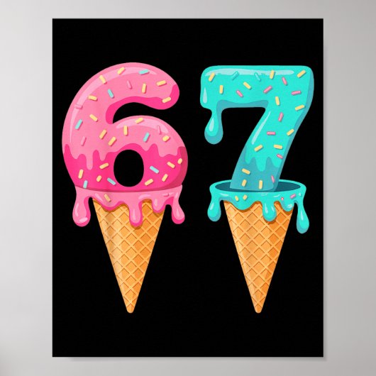 Baseball Drip Ice Cream 67 Baseball Lifestyle 101  Poster (Voorkant)