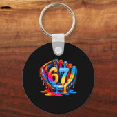 Baseball Drip Ice Cream 67 Baseball Lifestyle 101  Sleutelhanger (Voorkant)