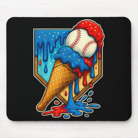 Baseball Drip Ice Cream 6 7 Number 67 Six Seven Me Muismat (Voorkant)