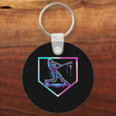 Baseball Drip Ice Cream Baseball Home Bord Boys B Sleutelhanger (Voorkant)