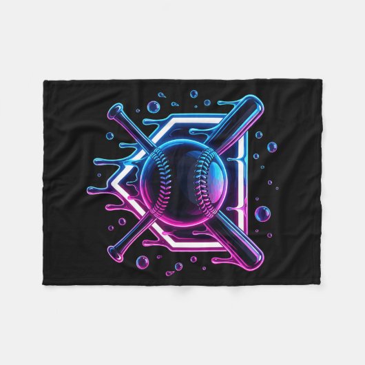 Baseball Drip Ice Cream Bat Kids  Fleece Deken (Voorkant (Horizontaal))