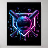 Baseball Drip Ice Cream Bat Kids  Poster (Voorkant)