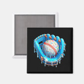 Baseball Drip Ice Cream Glove With Sprinkles Ball  Magneet (Voorkant / Achterkant)