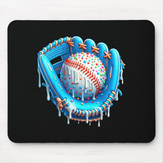 Baseball Drip Ice Cream Glove With Sprinkles Ball  Muismat (Voorkant)
