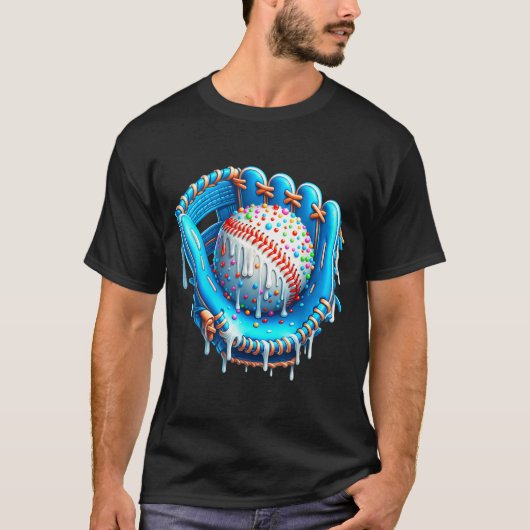 Baseball Drip Ice Cream Glove With Sprinkles Ball  T-shirt (Voorkant)