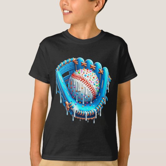 Baseball Drip Ice Cream Glove With Sprinkles Ball  T-shirt (Voorkant)